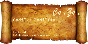 Csáki Zsófia névjegykártya