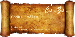Csáki Zsófia névjegykártya